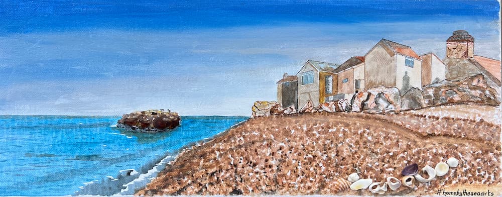 Ecrehous view over shingle bank